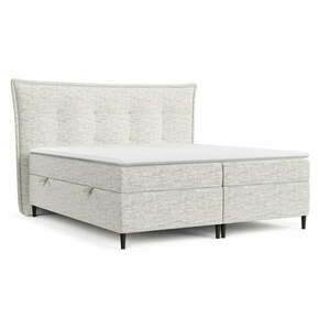 Jasnoszare łóżko boxspring ze schowkiem 160x200 cm Sinai – Maison de Rêve obraz