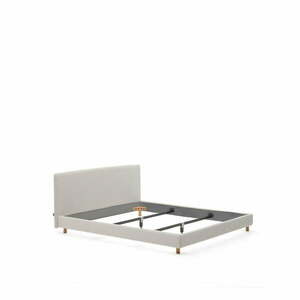 Szare tapicerowane łóżko dwuosobowe bez stelaża 180x200 cm Valma – Kave Home obraz