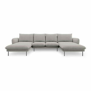 Jasnoszara sofa w kształcie litery U Cosmopolitan Design Vienna obraz