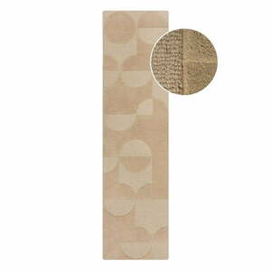 Beżowy chodnik wełniany 60x230 cm – Flair Rugs obraz