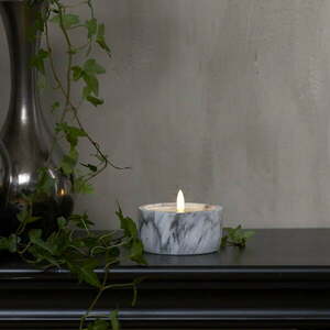 Szaro-biała betonowa świeca LED Star Trading Flamme Marble, wys. 7, 5 cm obraz