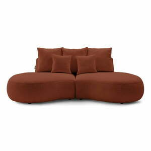 Ceglasta sofa z materiału bouclé 260 cm Saint-Germain – Bobochic Paris obraz