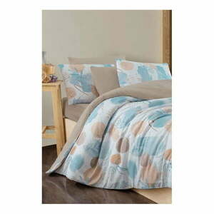 Niebieska 4-częściowa pościel dwuosobowa z prześcieradłem 200x220 cm – Mila Home obraz