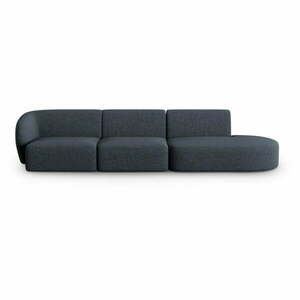 Niebieska sofa z tkaniny szenilowej lewostronna 311 cm Paolo – Milo Casa obraz
