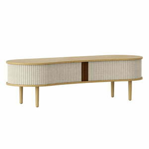 Beżowa szafka pod TV w dekorze dębu 140x40 cm Audacious – UMAGE obraz