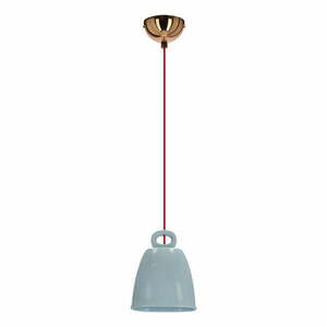 Niebieska lampa wisząca z ceramicznym kloszem Sewilla – Candellux Lighting obraz