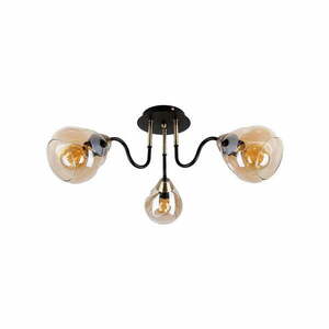 Lampa sufitowa w czarno-złotym kolorze ze szklanym kloszem Unica – Candellux Lighting obraz