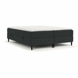 Ciemnoszare łóżko boxspring ze schowkiem 140x200 cm Malte – Maison de Rêve obraz