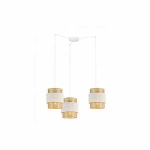Lampa wisząca z rattanowo- tekstylnym kloszem Abra 2 – GTV obraz