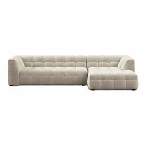 Beżowy aksamitny narożnik Windsor & Co Sofas Vesta, prawostronny obraz
