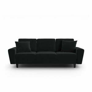 Czarna aksamitna rozkładana sofa ze schowkiem 235 cm Kyoto – Cosmopolitan Design obraz
