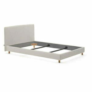 Szare tapicerowane łóżko jednoosobowe bez stelaża 90x200 cm Valma – Kave Home obraz
