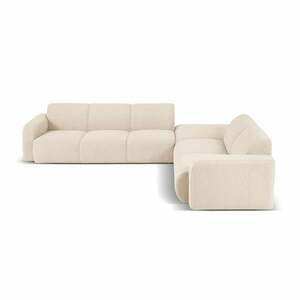 Beżowy narożnik z materiału bouclé (prawostronny) Molino – Micadoni Home obraz