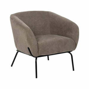 Szarobrązowy fotel z tkaniny szenilowej Classic – Ixia obraz