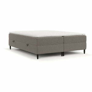 Brązowe łóżko boxspring ze schowkiem 200x200 cm Malte – Maison de Rêve obraz
