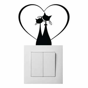 Czarna naklejka Ambiance Cat Couple obraz