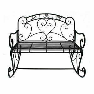 Czarna metalowa ławka ogrodowa Dares – Garden Pleasure obraz