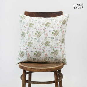 Lniana poszewka na poduszkę 40x40 cm White Botany – Linen Tales obraz
