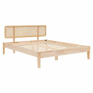 Łóżko dwuosobowe z litego drewna świerkowego ze stelażem 140x200 cm Izabelya – Kalune Design obraz