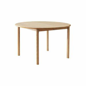 Okrągły rozkładany stół z dodatkowym blatem z litego drewna dębowego ø 120 cm Noor – Hammel Furniture obraz