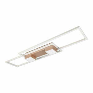 Biało-brązowa lampa sufitowa LED ze zdalnym sterowaniem i ściemniaczem 28x100 cm Albany – Trio obraz
