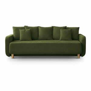 Zielona rozkładana sofa ze schowkiem 231 cm Elen – Micadoni obraz