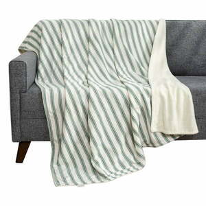 Biało-zielony koc 150x190 cm Soren Wellsoft – Mijolnir obraz