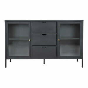 Czarna metalowa komoda 140x85 cm Dalby – House Nordic obraz
