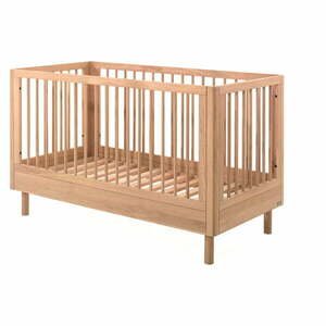 Łóżeczko z litego drewna dębowego 70x140 cm w naturalnym kolorze Forrest – Vipack obraz