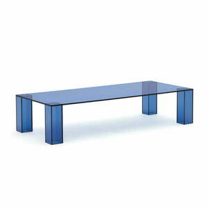 Niebieski szklany stolik 60x140 cm Adularia – Kave Home obraz
