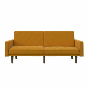 Musztardowa rozkładana sofa Støraa obraz