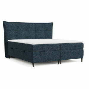 Ciemnoniebieskie łóżko boxspring ze schowkiem 160x200 cm Sinai – Maison de Rêve obraz