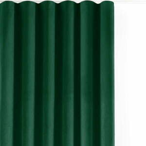 Zielona aksamitna zasłona częściowo zaciemniająca (dimout) 140x250 cm Velto – Filumi obraz