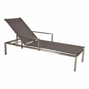 Szary metalowy leżak ogrodowy Sienna – Garden Pleasure obraz