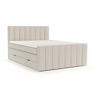 Beżowe łóżko boxspring ze schowkiem 140x200 cm Ruby – Maison de Rêve obraz