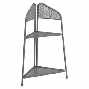 Ciemnoszara metalowa półka narożna na balkon Garden Pleasure MWH, wys. 100 cm obraz