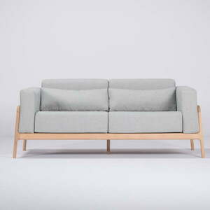 Niebieskoszara sofa z konstrukcją z litego drewna dębowego Gazzda Fawn, 180 cm obraz