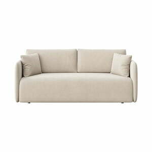 Beżowa aksamitna rozkładana sofa 220 cm Chaum – Rodier obraz