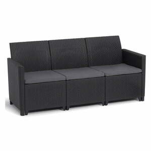 Antracytowa sofa ogrodowa z imitacji rattanu Marie – Keter obraz