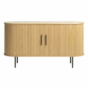 Niska komoda w dekorze dębu z drzwiami przesuwnymi 140x76 cm Nola – Unique Furniture obraz