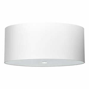 Biała lampa sufitowa z tekstylnym kloszem ø 60 cm Volta – Nice Lamps obraz