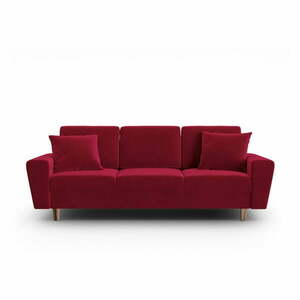 Czerwona aksamitna rozkładana sofa ze schowkiem 235 cm Kyoto – Cosmopolitan Design obraz