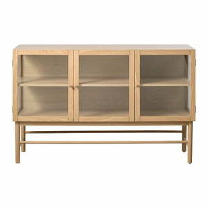 Witryna z litego drewna dębowego 88x140 cm Elba – Unique Furniture obraz