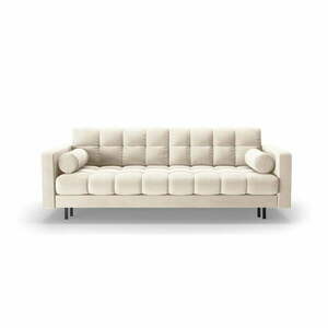 Kremowa aksamitna rozkładana sofa ze schowkiem 222 cm Bali – Cosmopolitan Design obraz