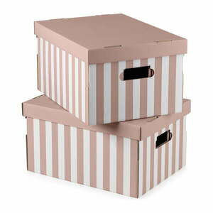 Kartonowe pojemniki zestaw 2 szt. z pokrywką Stripes – Compactor obraz