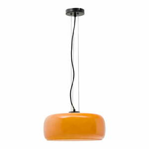 Pomarańczowa lampa wisząca LED ze szklanym kloszem ø 38 cm Reig – Kave Home obraz