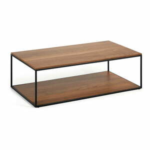 Stolik z blatem w dekorze orzecha w ciemnym naturalnym kolorze 60x110 cm Yoana – Kave Home obraz