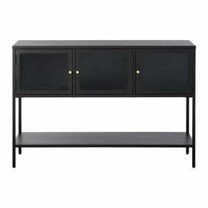 Czarna metalowa witryna 132x88 cm Carmel – Unique Furniture obraz