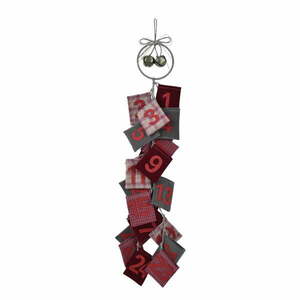Czerwony wiszący kalendarz adwentowy z wełny Ego Dekor Advent, wys. 77 cm obraz