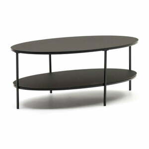 Czarny stolik ze szklanym blatem 65x110 cm Fideia – Kave Home obraz